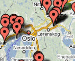 Kart over Akershus Treningssentere